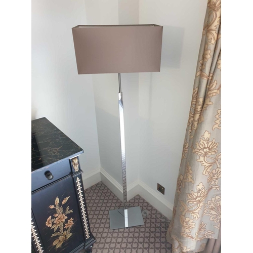 587 - Heathfield And Co Dakota Contemporary Floor Lamp Chrome Complete With Shade 158cm (Room 305)