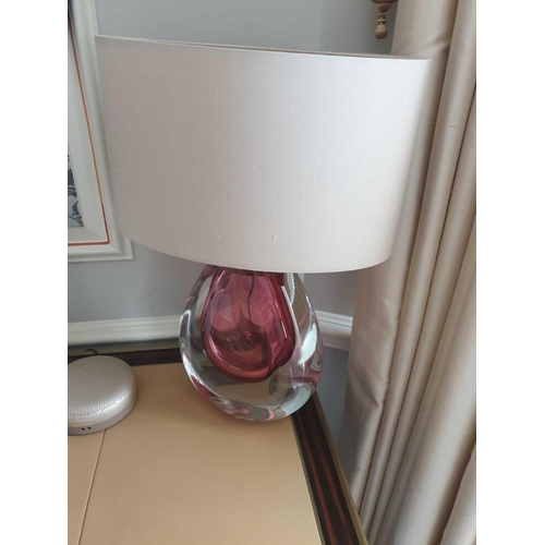 598 - Heathfield And CO Mia Table Lamp Mouth-Blown Glass Features An Intense Drop Of Colour And A Satin Sh... 