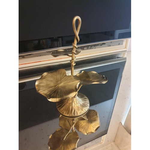 611 - Jay Strongwater Three Tiered Lily Pad Stand Display Brass 26cm (Room 306 & 307)