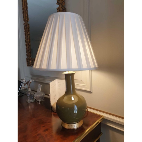 633 - A Pair Of Heathfield And Co Louisa Glazed Ceramic Table Lamp With Textured Shade 77cm (Room 306 &... 