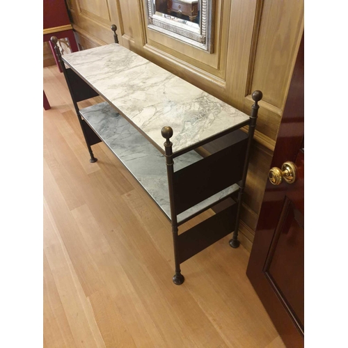 716 - A Two-Tier Iron Bronze And Marble Console Table 134 x 41 x 89cm (Room 310 & 311)