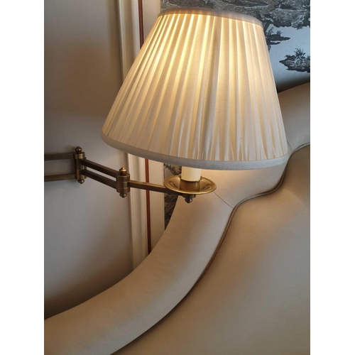 815 - A Pair Of Gentlemen Library Swing Arm Single Candle Wall Sconce With Pleated Shade (Room 317 & 3... 