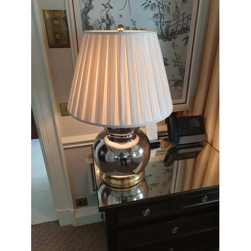 817 - A Pair Of Heathfiled Stout Double Gourd Table Lamps With Shade 66cm (Room 317 & 318)