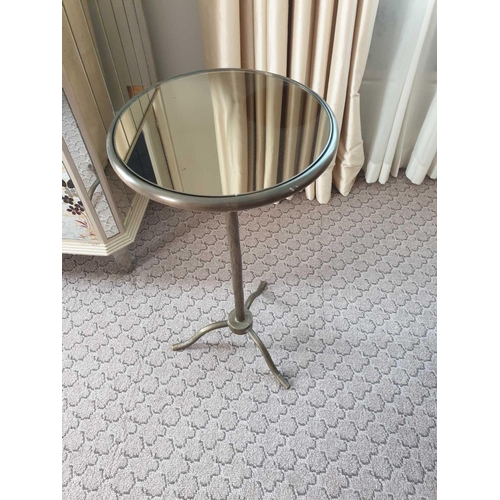 825 - Mirrored Top Gueridon Aged Brass Frame 32 x 60cm (Room 317 & 318)