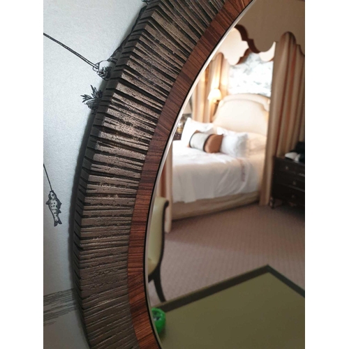 831 - Sculptural Bronzed Accent Mirror 70cm (Room 317 & 318)