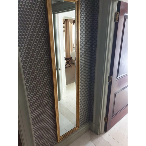 835 - 2 x Full Height Dress Mirror Wood With Gold Frame 40 x 180cm (Room 317 318)