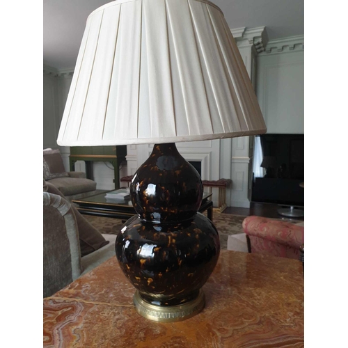 850 - A Pair Of Heathfield And Co Gourd Textured Ceramic Table Lamp With Shade 70cm (Room 317 & 318)