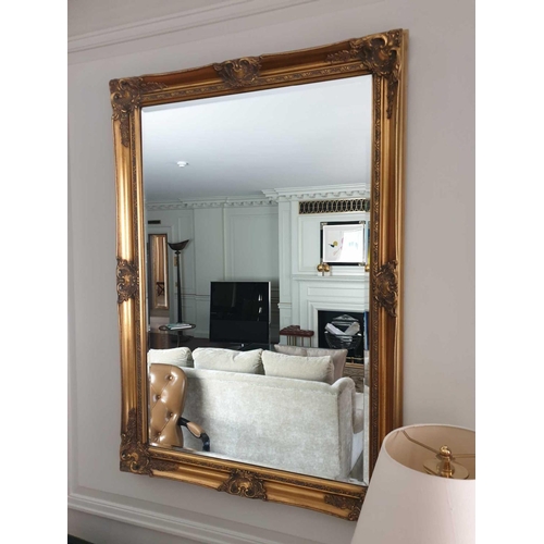 861 - Rectangular Bevelled Mirror In Ornate Gold-Painted Wooden Frame 740mm x 1030mm (Room 317 & 318)