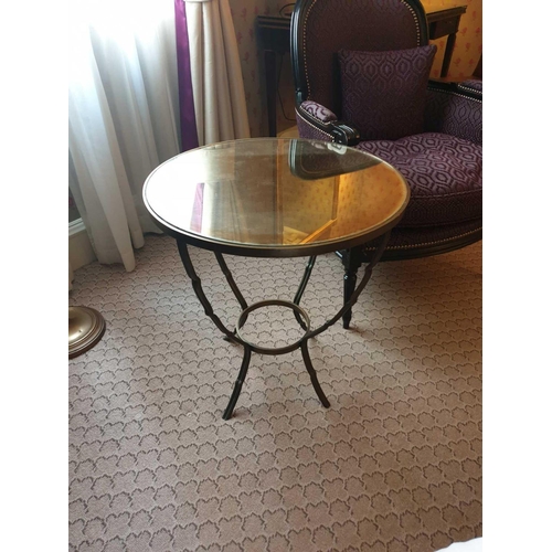 876 - A Brass And Mirrored Top Coffee Table 60 x 76cm (Room 319)