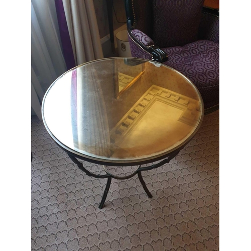 876 - A Brass And Mirrored Top Coffee Table 60 x 76cm (Room 319)