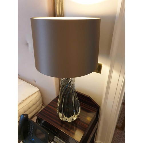 957 - A Pair Of Naiad Crystal Table Lamps With Brown Shade 65 Cm (Room 323 324)  (This lot is located in B... 