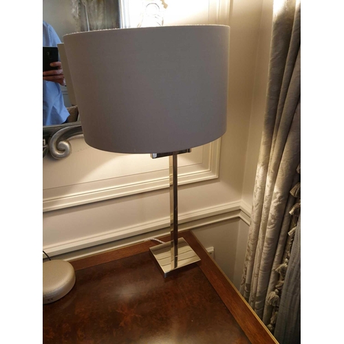 973 - Porta Romana SLD36 Polished Nickel Swivel Arm Table Lamp With Shade 65cm (Room 323 324)  (This lot i... 