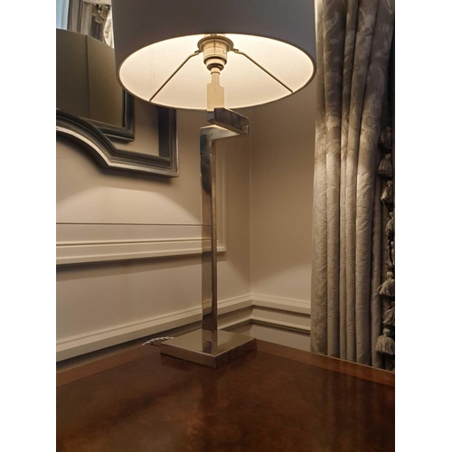 973 - Porta Romana SLD36 Polished Nickel Swivel Arm Table Lamp With Shade 65cm (Room 323 324)  (This lot i... 