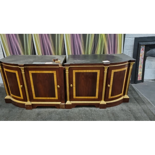 201 - Mahogany credenza bar with giltwood dectoration - note top is not included as this was a built in un... 