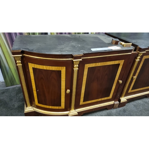 201 - Mahogany credenza bar with giltwood dectoration - note top is not included as this was a built in un... 