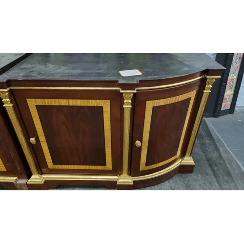 201 - Mahogany credenza bar with giltwood dectoration - note top is not included as this was a built in un... 