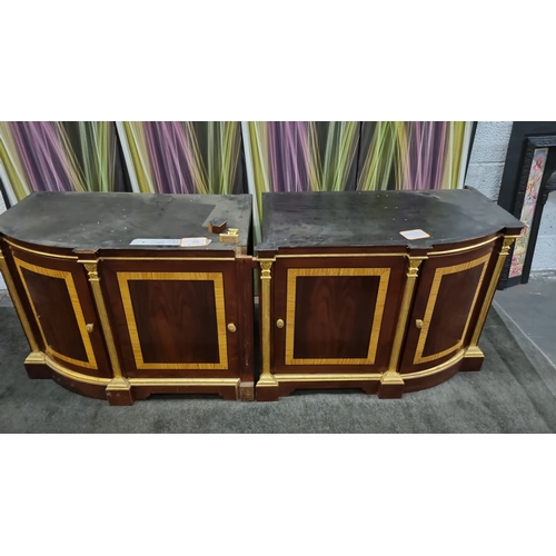 201 - Mahogany credenza bar with giltwood dectoration - note top is not included as this was a built in un... 