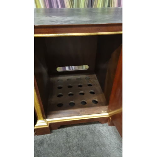 201 - Mahogany credenza bar with giltwood dectoration - note top is not included as this was a built in un... 