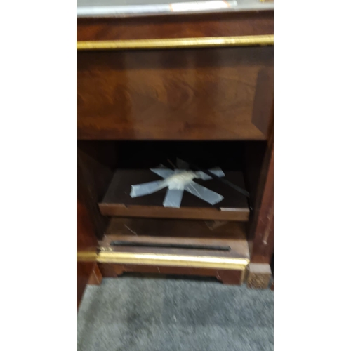 201 - Mahogany credenza bar with giltwood dectoration - note top is not included as this was a built in un... 