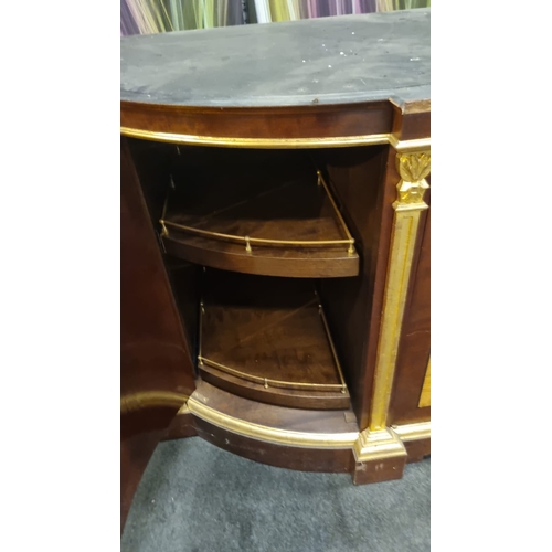 201 - Mahogany credenza bar with giltwood dectoration - note top is not included as this was a built in un... 