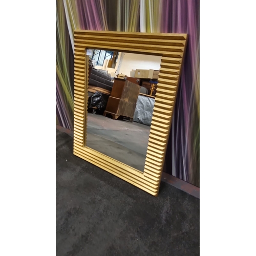 203 - Accent Mirror gold contemporary painted frame desgn 80 x 100cm (686) ( This item is located in Bath)