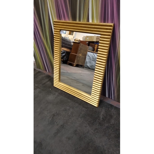 203 - Accent Mirror gold contemporary painted frame desgn 80 x 100cm (686) ( This item is located in Bath)