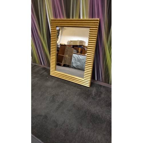 203 - Accent Mirror gold contemporary painted frame desgn 80 x 100cm (686) ( This item is located in Bath)