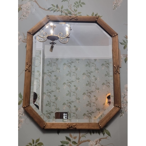 3 - A Victorian Bevelled Frame Gold Metal Framed Accent Mirror The Panel Decorative Frame Fluted With De... 