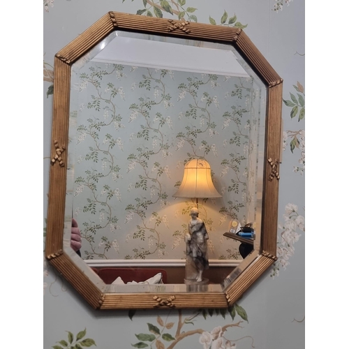 3 - A Victorian Bevelled Frame Gold Metal Framed Accent Mirror The Panel Decorative Frame Fluted With De... 