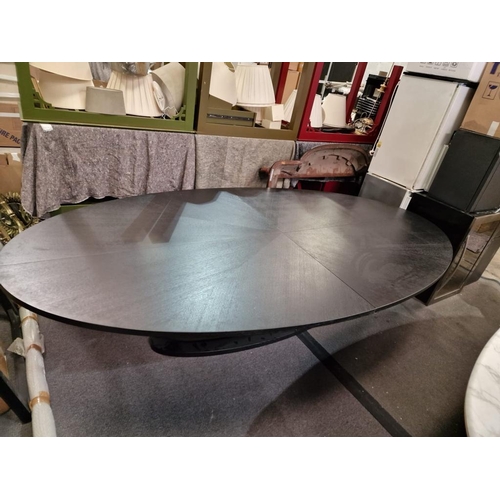 41 - Large Dark wooden table on a solid wooden base 300 x 156 x 72 cm ( significant water damage causing ... 