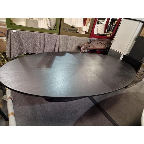 41 - Large Dark wooden table on a solid wooden base 300 x 156 x 72 cm ( significant water damage causing ... 