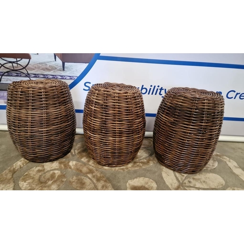 45 - 3 x Cilegon Poelet Stool Natural Rattan Kubu Stool  These Stools Are Skilfully Crafted Fro... 