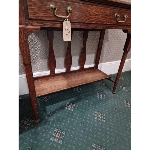 4a - A Victorian Oak Stained Hall Table  Raised Carved Moulded Back Above A Beautifully Figured Top ... 