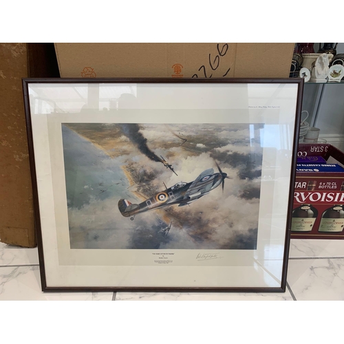 707 - Robert Taylor Signed Art Print Victory Over Dunkirk Signed By Wing Commander Bob Stanford Tuck DSO D... 