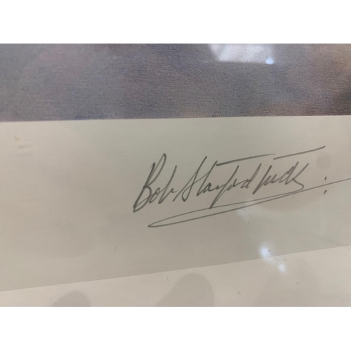 707 - Robert Taylor Signed Art Print Victory Over Dunkirk Signed By Wing Commander Bob Stanford Tuck DSO D... 