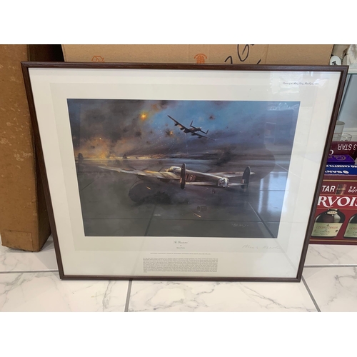 710 - Robert Taylor Art Print Dam Busters signed by Air Marshal, Sir Harold (Mick) Martin, KCB, DSO, DFC, ... 