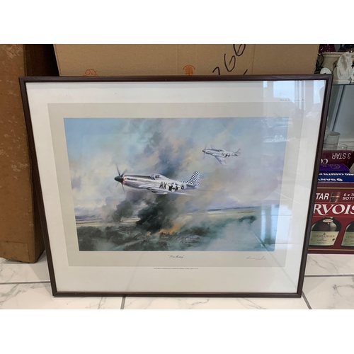 711 - Robert Taylor Art Print P-51 Mustang Signed By Pilot General Russell Berg U.S.A.F 63 x 52cmThe Name ... 