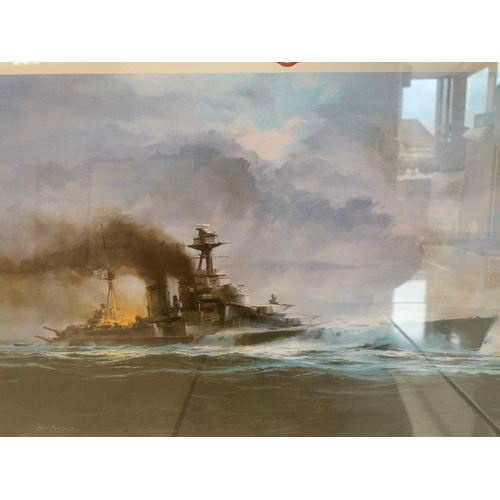 714 - Robert Taylor First Edition Print The Last Moments Of HMS Hood Signed By Lieutenant Ted Briggs RN MB... 