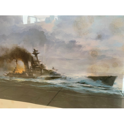 714 - Robert Taylor First Edition Print The Last Moments Of HMS Hood Signed By Lieutenant Ted Briggs RN MB... 