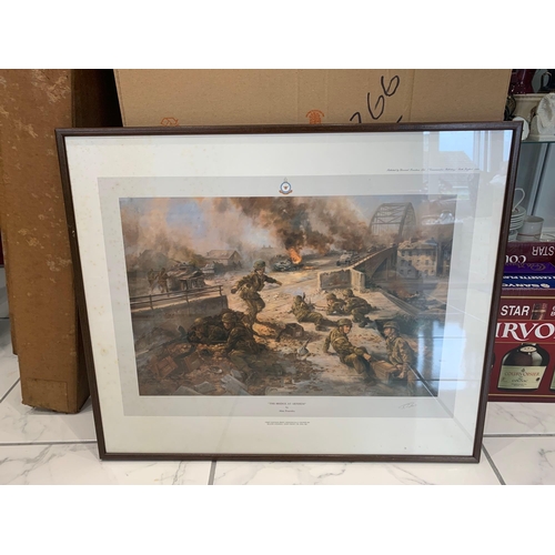 715 - Alan Fearnley A First Edition Print Titled; The Bridge At Arnham Signed By Major-General John Dutton... 