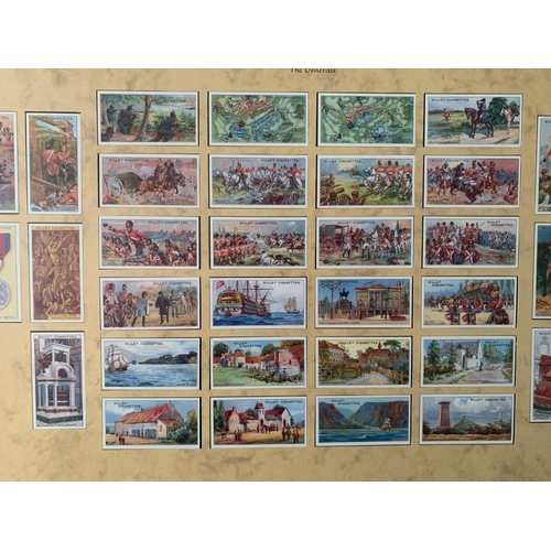 719 - Framed Set Of Wills Cigarette Collectors Cards For The Battle Of Waterloo In Timber Frame 70 x 49cm