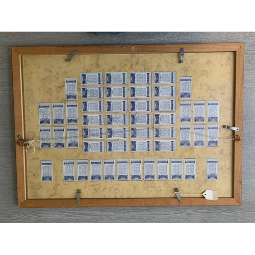 719 - Framed Set Of Wills Cigarette Collectors Cards For The Battle Of Waterloo In Timber Frame 70 x 49cm