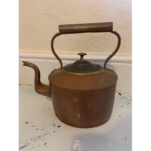 721 - Antique Dovetailed Copper Tea Kettle Pot Gorgeous Large Copper And Brass Tea Kettle, Likely British ... 