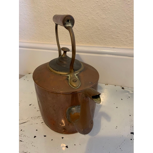 721 - Antique Dovetailed Copper Tea Kettle Pot Gorgeous Large Copper And Brass Tea Kettle, Likely British ... 