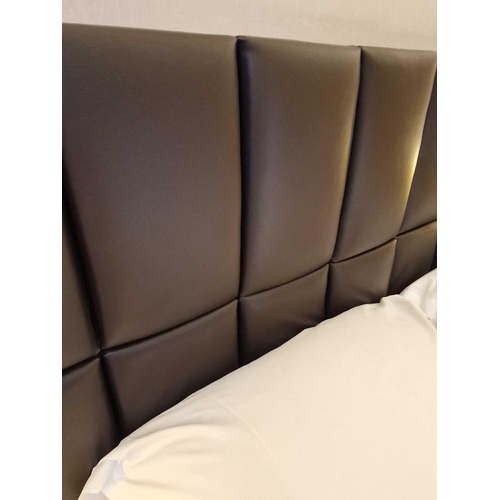 12 - Zip and Link Superking bed, divan base and leather headboard Cheval Residence mattress 1300 individu... 