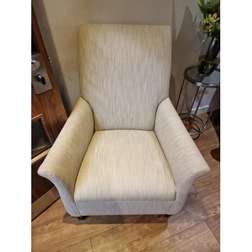 129 - Bernhardt Hospitality upholstered lounge chair in oatmeal fabric  on solid hardwood spring frame 76 ... 