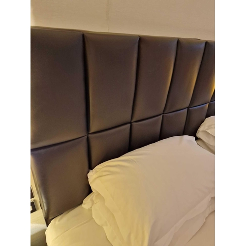 13 - Zip and Link Superking bed, divan base and leather headboard Cheval Residence mattress 1300 individu... 