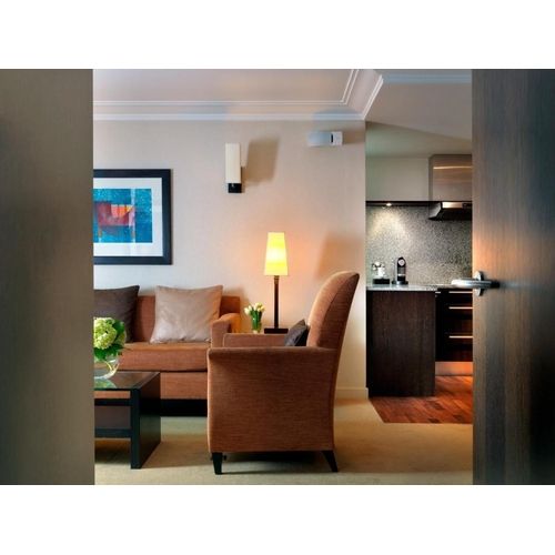 134 - Bernhardt Hospitality upholstered lounge chair ochre on solid hardwood spring frame 76 x 52 x 100cm ... 