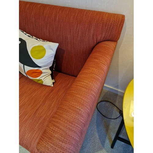 139 - Bernhardt Hospitality upholstered sofa carmine fabric on solid hardwood spring frame removable seat ... 