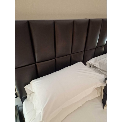 14 - Zip and Link Superking bed, divan base and leather headboard Cheval Residence mattress 1300 individu... 